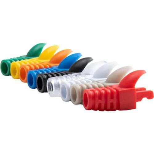 10/20/50Pcs RJ-45 CAT6 CAT5e Adapter Cap Ethernet Network Cable Connector Plug RJ45 Caps Cat5 CAT6 Protective Sleeve Multicolour