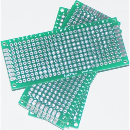 10pcs 3*7CM PCB Prototype Board Circuit Protoboard PCB Price Universal Stripboard Prototyping Veroboard 3 X7 Double Side Module