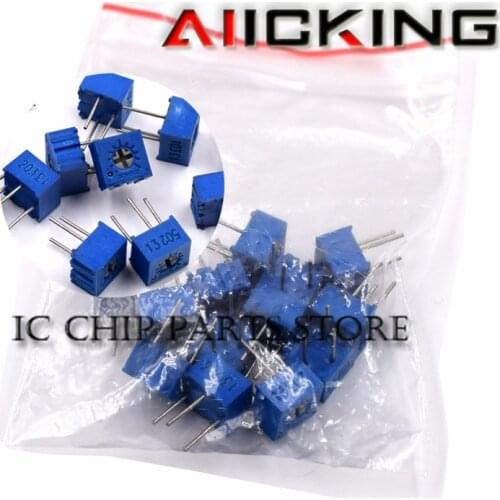 13Values*5pcs 3362P Component Package13 Common Resistance Values Each 5 Potentiometer Package 3362 Adjustable Resistance Package
