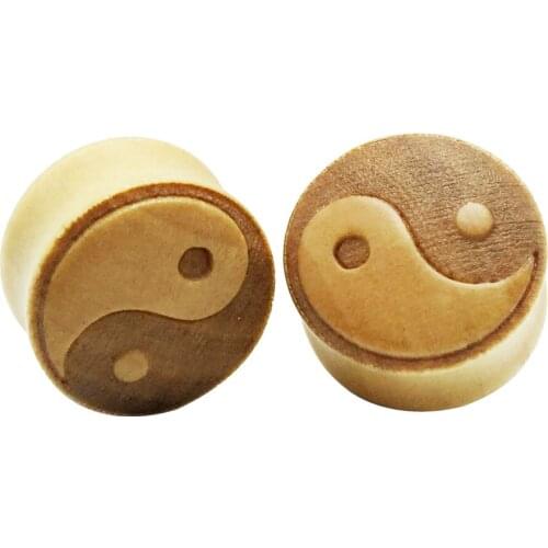 2pieces wood ear tunnels flesh piercing ear expanders saddle stretchers wooden gauges kit 8-20mm fashion body jewelry men women