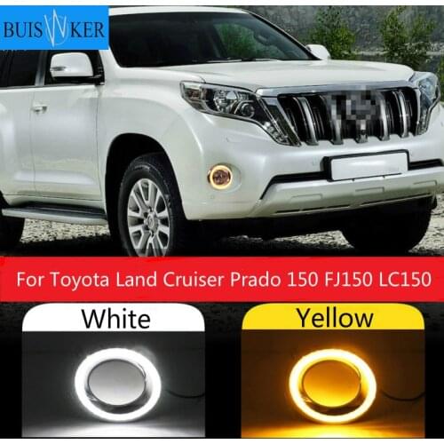 DRL for Toyota Land Cruiser 2700/4000 Prado 150 FJ150 LC150 2014 2015 LED Daytime Running Light Bumper Fog Lamp 2pcs