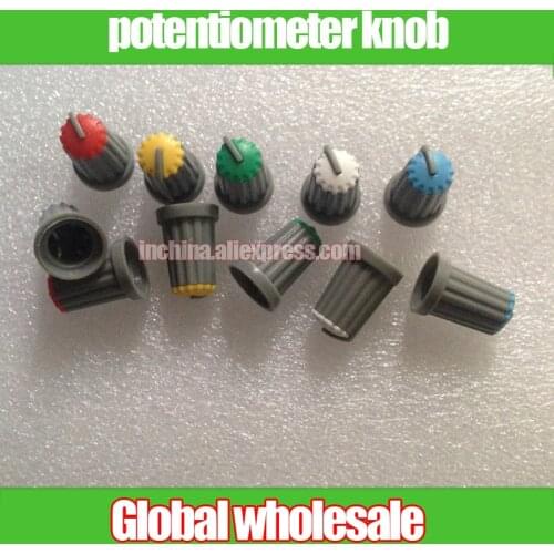 30pcs 180 degree potentiometer knob axle cap white red green blue / 13.5MM * 20MM potentiometer adjustment cap