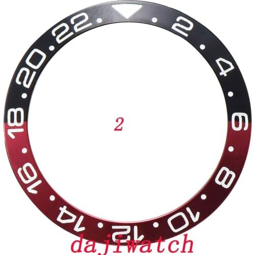 38mm black blue green red ceramic bezel insert for RLX SUB GMT parnis mens