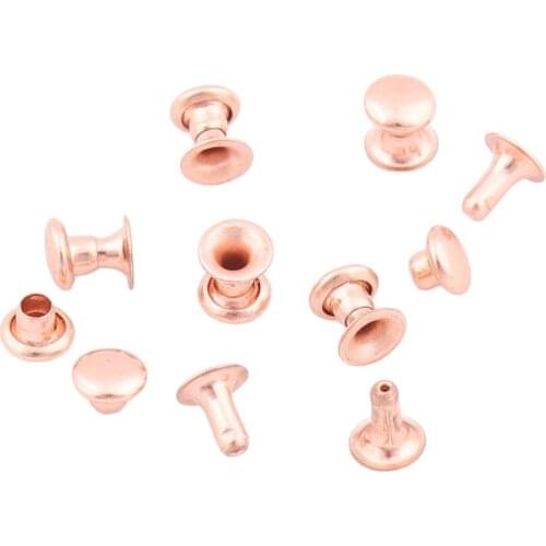 5*4mm Round Double Cap Rivets Metal Stud Rivet Collision Nail Leather Craft for Bag Belt Clothing Garment Shoe Decor DIY