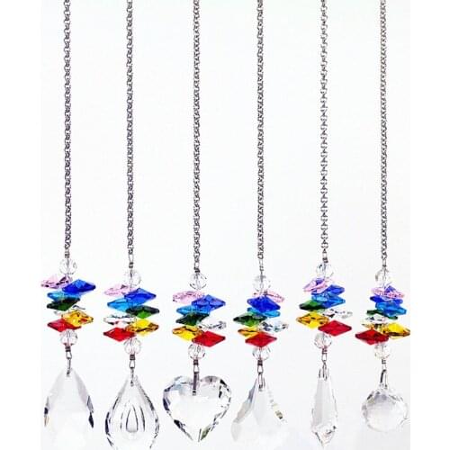 50pcs 250mm Nice Crystal Colourful Octagon Beads With Pendant k9 Crystal Chain For Beautiful Wedding Decoration Christmas Tree