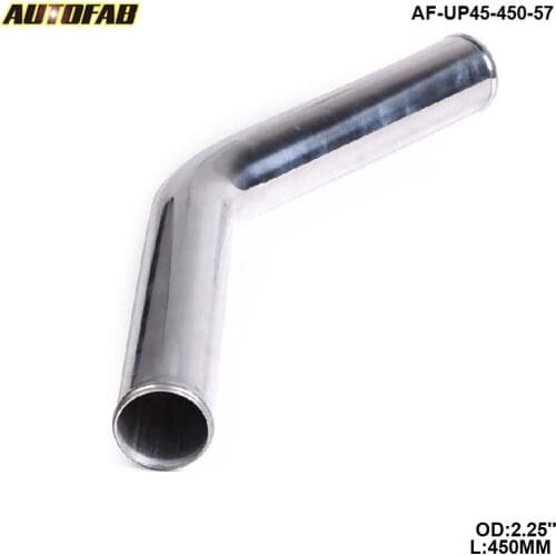 57mm 2.25" Aluminum Exhaust/Downpipe/Intercooler DIY Piping Pipe 45 Degree L:450mm For Honda Civic Ek Lx Si 99-00 AF-UP45-450-57