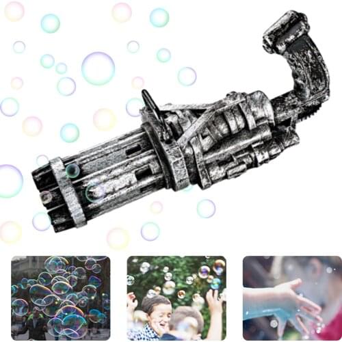 2-in-1 Gatling Bubble Machine For Kids Automatic Gatling Bubble Gun Electric Soap Bubble Maker Children Summer Outdoor Toys