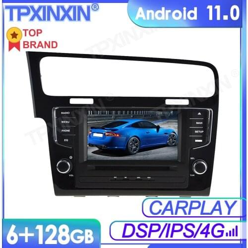 6+128GB Android11 For Volkswagen Golf 2013-2018 Car Multimedia Player GPS Navi Audio Stereo Screen DVD Head Unit Tape Recorder