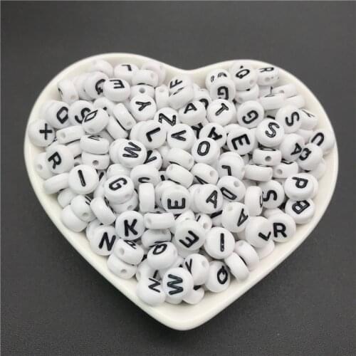 100pcs 4x7mm round letters 26 letters beads peach heart-shaped spacer beads making jewelry necklace bracelet #ABC