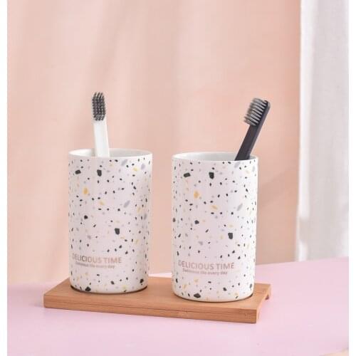 Cup Bathroom Tumblers Copo Nordic Ceramic Cup For Home Bathroom As Couple Gifts Baño Bathroom Accessories Banheiro Cups 컵