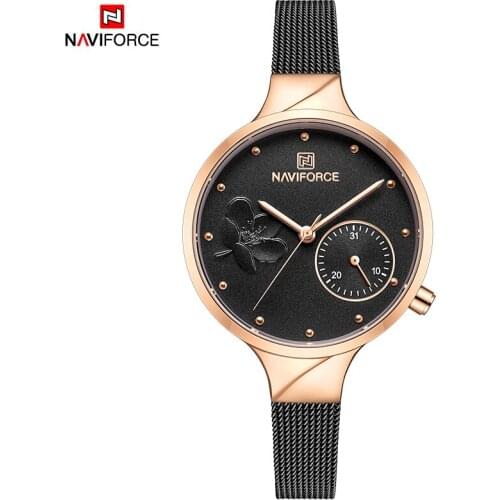 NAVIFORCE Top Brand Luxury Fashion Date Ladies Wactehs Stainless Steel Women Watch Female Quartz Wristwatch relogio feminino