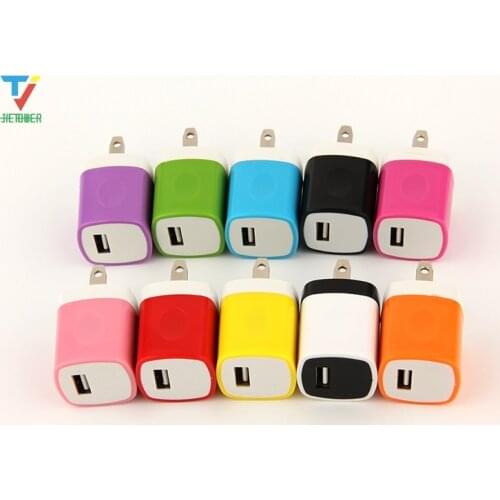 300pcs/lot Travel Charger High Quality Usb Wall Charger US Plug Colorful Usb Charger Adapter For Iphone Roidmi Samsung wholesale