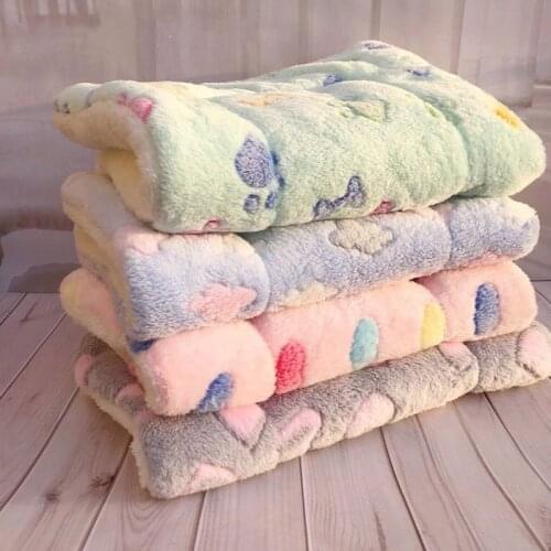 Soft Flannel Thickened Pet Soft Fleece Pad Pet Blanket Bed Mat For Puppy Dog Cat Sofa Cushion Home Rug Keep Warm Sleeping Cover