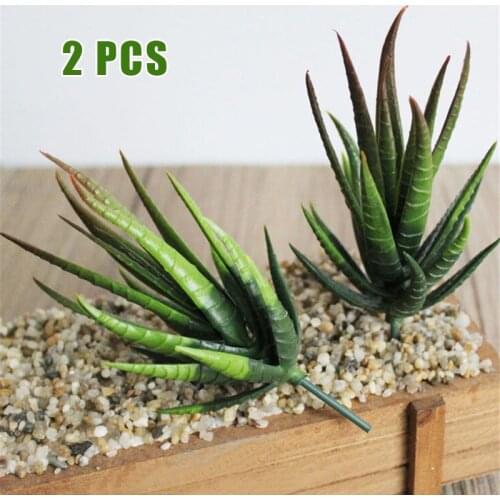 2pcs Artificial Succulent Flower Plastic Floral Plant Fake Aloe for Home Garden Decor