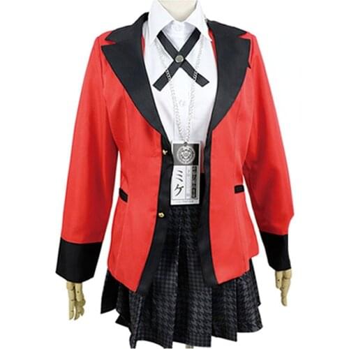 Kakegurui Jabami Yumeko Yomoduki Runa Full Cosplay Costumes High School Girl Student Uniform