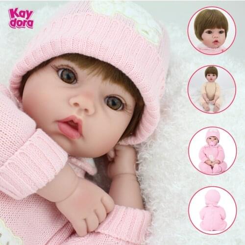 KAYDORA 22 Inch Reborn Baby Dolls Alive Lifelike Clothes Body Stuffed Realistic Dolls Babies Bebe Pink Girl Toys Birthday Gifts