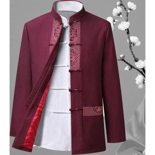 Tang Suit Chinese Style Blouse Shirt Traditional Chinese Clothing For Men Jacket Kung Fu Clothes Chinese New Year Jacket KK3305