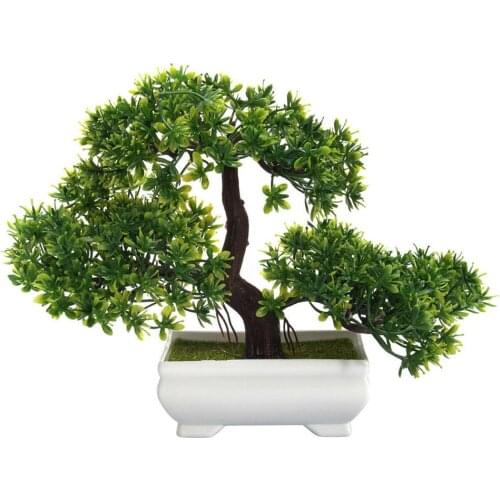 Mini Creative Bonsai Tree Artificial Plant Decoration Not Faded No Watering Potted for Office Home