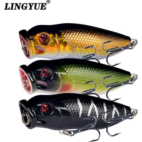 LINGYUE 1PCS Hard Topwater Popper Fishing Lure 7cm 8g Fishing Wobblers Plastic Artificial Bait Crankbaits Lures
