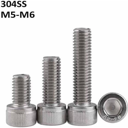 M5 M6 304 Stainless Steel Hexagon Socket Bolts A2 Cup Head Screws Length5mm-200mm