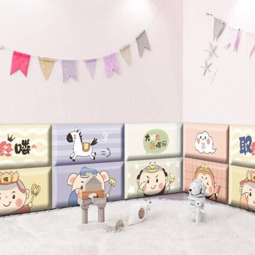 Soft-packed Anti-collision Tatami Wall Panel Decor Kids Room Bedside Headboards 3D Wall Stickers Soft Foam Cushion Bedroom Decor