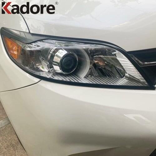 Head Light Lamp Cover Trim For Toyota Sienna 2019 2020 ABS Chrome Front Headlight Frame Trims Sticker Car Styling Accessories