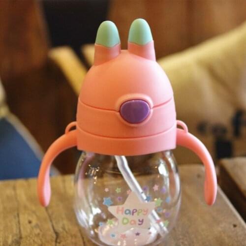 2021 New Arrival Baby Cup Free Shipping Non-spill Portable Baby Double Handle kids Juice/Water with Straw Feeder Infant Feeding