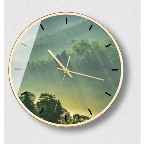 New 3D Wall Clock Sea And Sunset Series HD Wall Clock Modern Design Metal Silent Movement Wall Clock Large Size Home Decoration