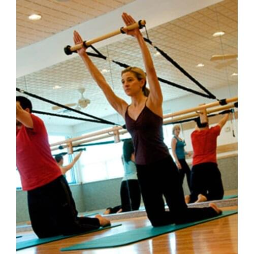 Pilatesstick Home Gym Yoga Pilates Stick Wood Bar Resistance Training Basic Kit Package