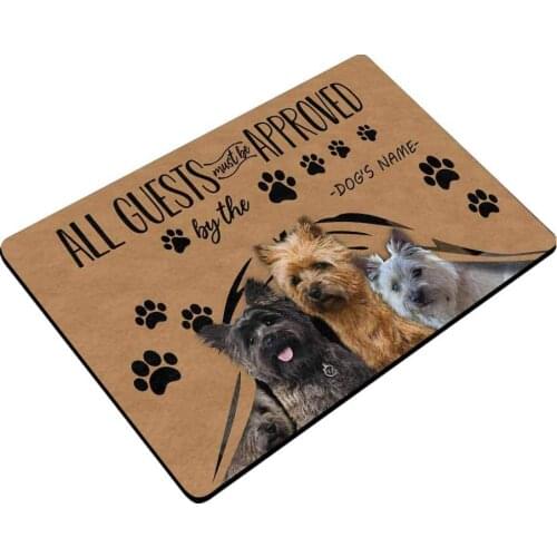 Personalized All Guests Must Be Approved By The Dogs Name Doormat Dog Theme Entrance Floor Mat Decor Indoor Bathroom Door Mat