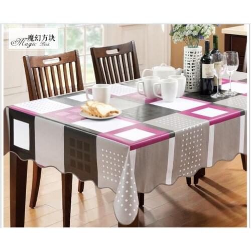 PVC plastic tablecloths anti-oil waterproof disposable coffee tablecloth tolerated high temperature