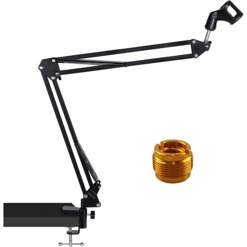 Microphone Stand- Desk Adjustable Microphone Boom Arm Made of Durable Steel for Blue Yeti Snowball, Shure, and Other Microphones