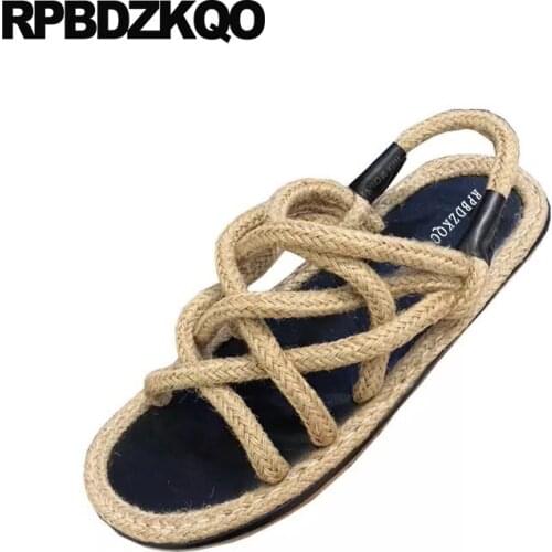 Women Sandals Flat Casual Cage Gladiator Strap Shoes Espadrilles Cheap Comfortable Slingback 2018 Beach Rope Open Toe Strappy