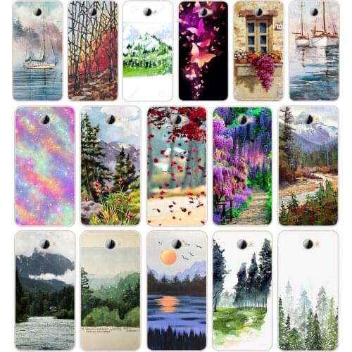 98AA Forest Art Sky Sea Tree Silicone TPU Cover Phone Case On Case For Huawei Y3 II Y5 II Nova 5T GR3 P40 Lite E Case Soft