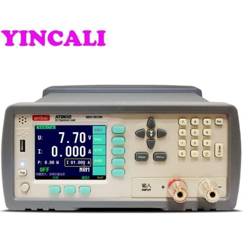 High Accuracy AT8612 Programmable DC Electronic Load with 300W 300V 30A True Color LCD Display Battery Test Capacity max 999AH