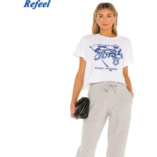 2021 Summer Fashion FORD Print T Shirt Women Vintage Casual Tops Tees Short Sleeve O Neck Female Harajuku Ladies T-Shirt