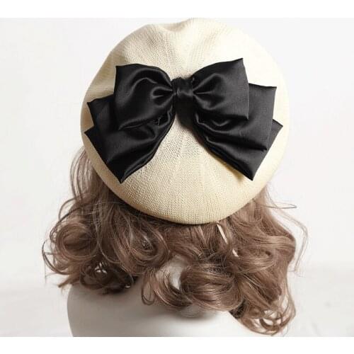 Lolita Fashion Beret Women Thin Summer Spring and Autumn Bow lolita 2021 New Hat Women Summer