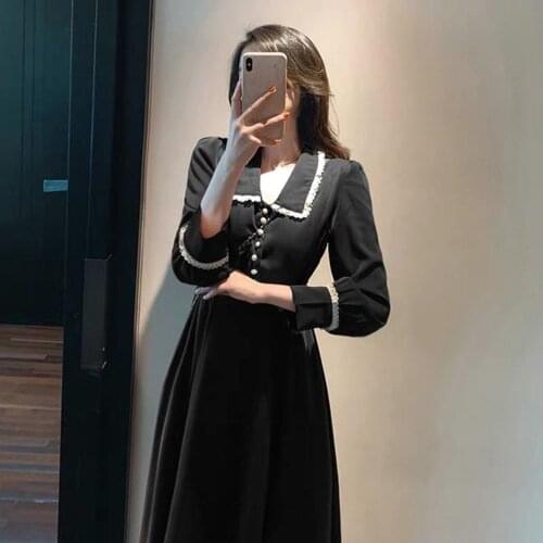 Women Fashion French Style Design Single Breasted Button Elegant Long Red Shirt Dress 2021 Feminine Party Wedding Party Dress