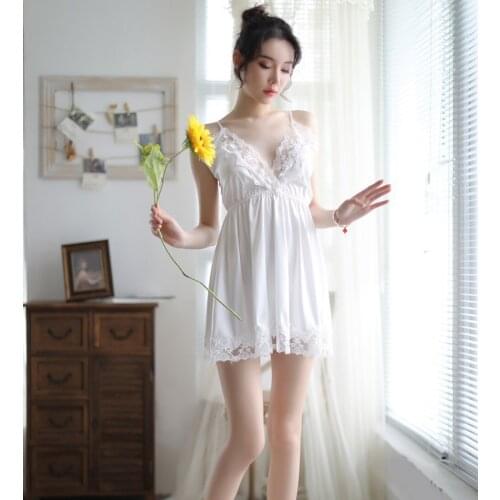 Women Sexy lingerie Lace chest Ladies dress lover short skirt robe pajamas skirt sexy bodysuit Female Jumpsuits nightdress