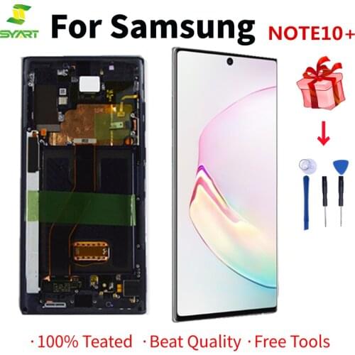 LCD AMOLED For Samsung Galax Note 10+ plus LCD Display Touch Screen Frame disgitizer for note10 plus 10+ SCREEN