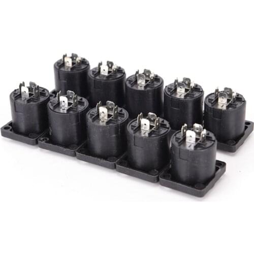 10pcs/lot 4 Pin Speakon Female Jack Socket Connector Audio Loudspeaker Amplifier