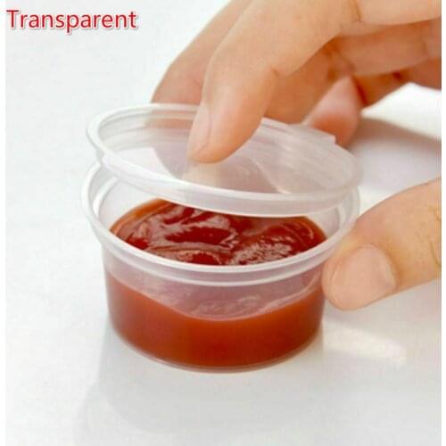 10pcs 28ml/56ml/85ml Disposable Plastic Takeaway Sauce Cup Containers Food Box with Hinged Lids Pigment Paint Box Palette Reusab