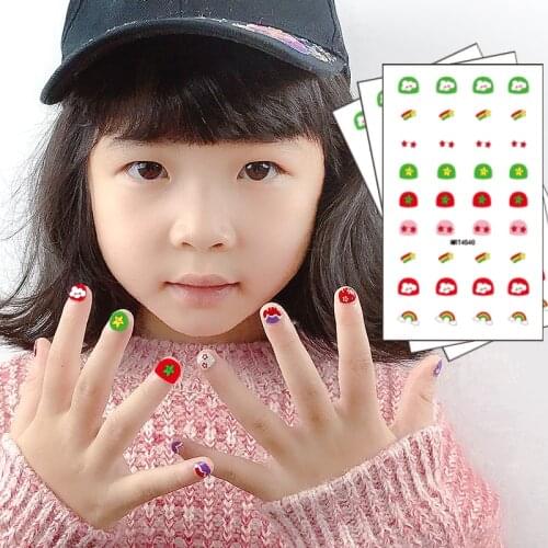 3D Custom Nail Sticker Set Nail Art Gold Cartoon Sticker Decal Professional For Kids stickers for nails decoration