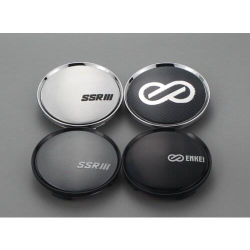 4pcs 63mm/58mm clip enkei wheel center cap car covers ssr racing emblem sticker hub cap for rims tire accessories