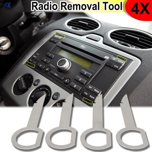 Car Styling 4Pcs Radio Removal Key Pin Tool Stereo Head Unit Audio Tools For VW Audi Keys Extraction Tools