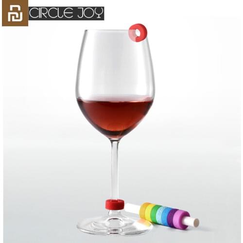 Youpin 8 Pcs Circle Joy Wine Glass Identification Ring Red Wine Markers Food Contact Level Wide Range of Cups For Smart Home Use