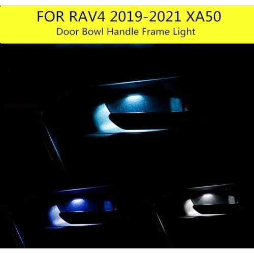 Car LED Door Bowl Armrest Atmosphere Light Interior Lights Decoration Door Bowl Handle Frame Light for Toyota RAV4 2019 2020