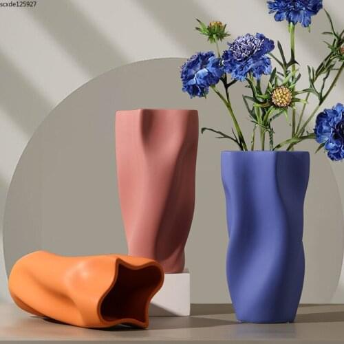 European-style Ceramic White Vase Abstract Water Ripple Flower Arrangement Living Room Table Decoration Flower Vase Home Decora