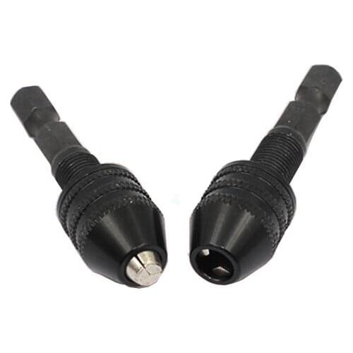Keyless Chuck Driver 6mm Hex Shank Screwdriver Drill Grinder Converter Black Clamping Range 0.3-6mm