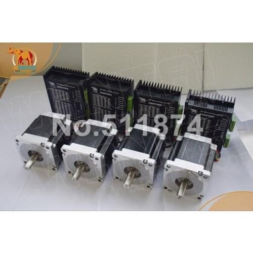 Brazil Free! Wantmotor 4 Axis Nema34 Stepper Motor 85BYGH450C-012 1600oz+Driver DQ860MA 7.8A 256micro Competitive Price